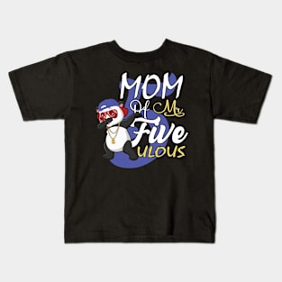 Mom of Mr. Fiveulous, Son 5th Bday Panda Family Matching Kids T-Shirt